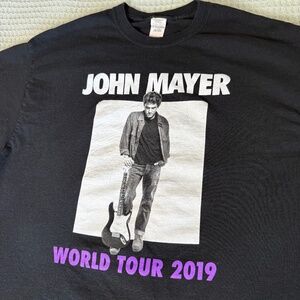 John Mayer World Tour 2019 Tee T-Shirt Adult XL Extra Large Gildan Black Top